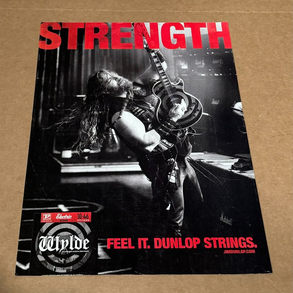 Zakk Wylde of Black Label Society - Dunlop Strings - 2011 Print Advertisement